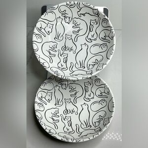 2 Signature Cat Pet Bowl Plate Food Dish Plate Adorable White 6” New